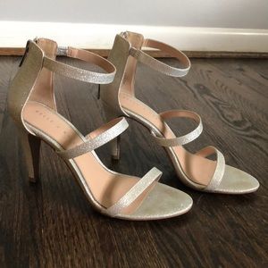 Silver heeled sandals